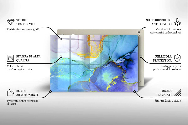Glas Ceranfeldabdeckung Gebrochener Goldstein