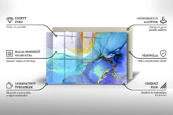 Glas Ceranfeldabdeckung Gebrochener Goldstein