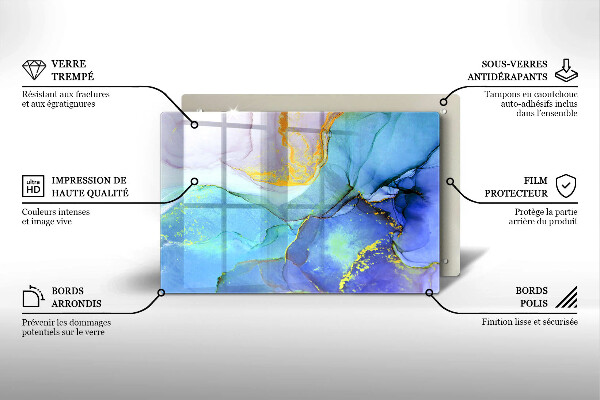 Glas Ceranfeldabdeckung Gebrochener Goldstein