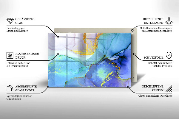 Glas Ceranfeldabdeckung Gebrochener Goldstein