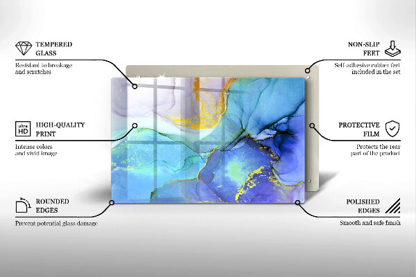 Glas Ceranfeldabdeckung Gebrochener Goldstein