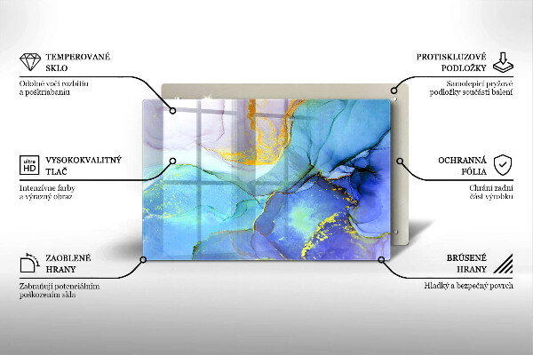 Glas Ceranfeldabdeckung Gebrochener Goldstein