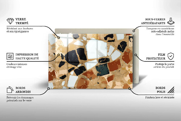 Glas Ceranfeldabdeckung Dekorativer Steinteller