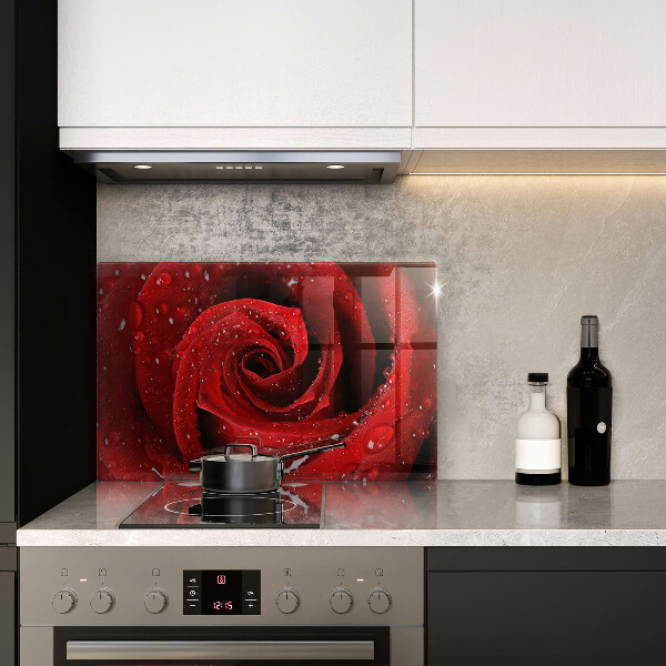 Glas Herdabdeckplatte Rosenblütenblätter
