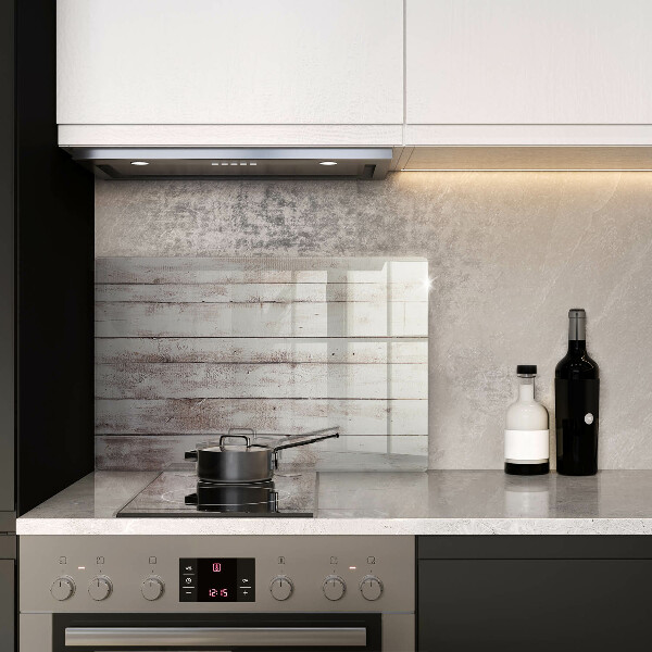 Glas Herdabdeckplatte Alte Holzbretter