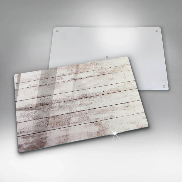 Glas Herdabdeckplatte Alte Holzbretter