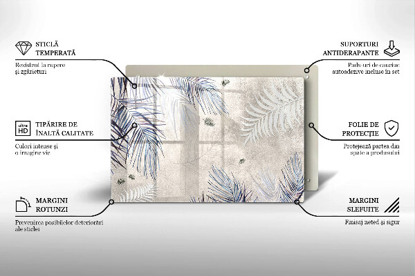 Glas Ceranfeldabdeckung Subtile Blätter