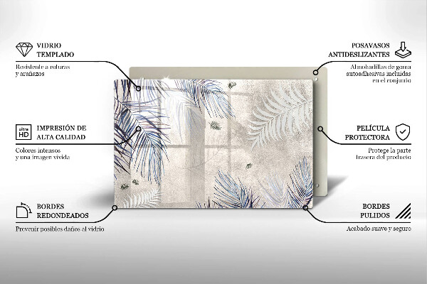 Glas Ceranfeldabdeckung Subtile Blätter