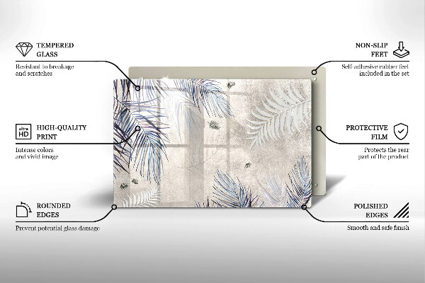Glas Ceranfeldabdeckung Subtile Blätter