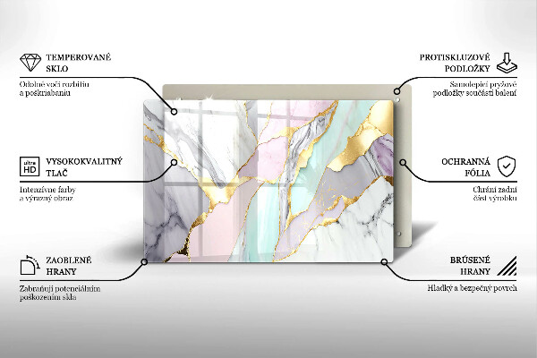 Glas Ceranfeldabdeckung Pastellmarmor