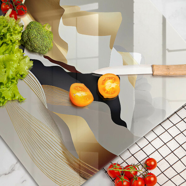 Glas Ceranfeldabdeckung Abstrakte goldene Berge