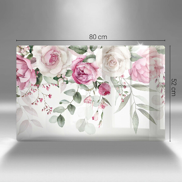 Glas Ceranfeldabdeckung Aquarellrosen