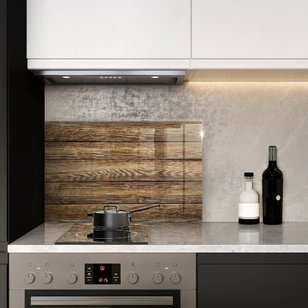 Glas Herdabdeckplatte Bretter mit Holzstruktur