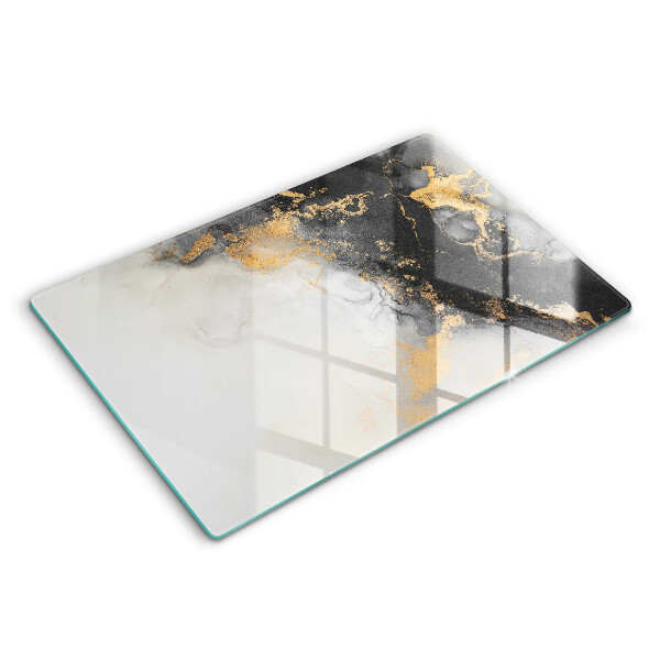 Glas Ceranfeldabdeckung Abstraktion mit Gold