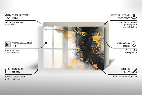 Glas Ceranfeldabdeckung Abstraktion mit Gold