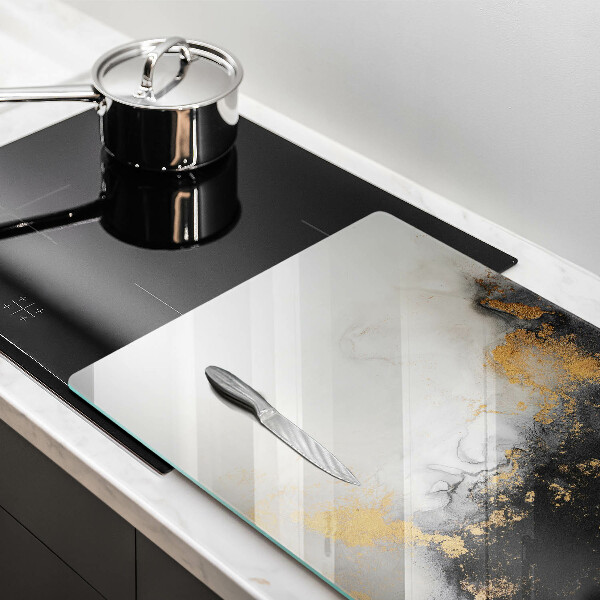 Glas Ceranfeldabdeckung Abstraktion mit Gold