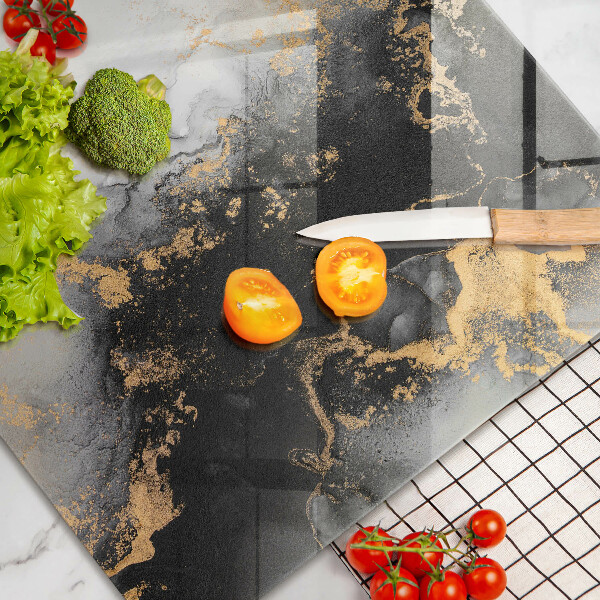 Glas Ceranfeldabdeckung Abstraktion mit Gold