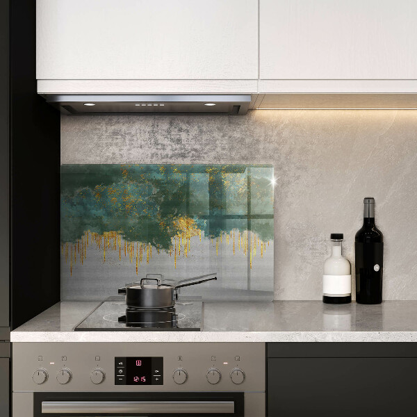 Glas Ceranfeldabdeckung Abstraktion mit Gold
