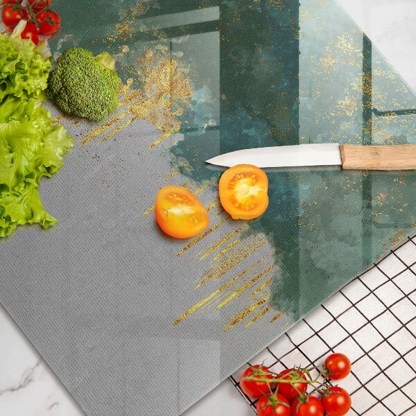 Glas Ceranfeldabdeckung Abstraktion mit Gold