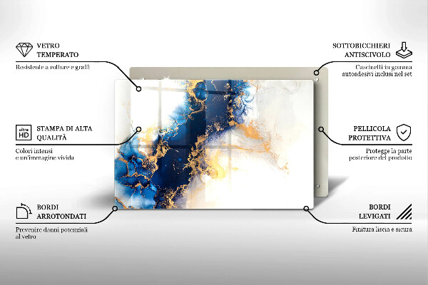 Glas Ceranfeldabdeckung Abstraktion mit Blau