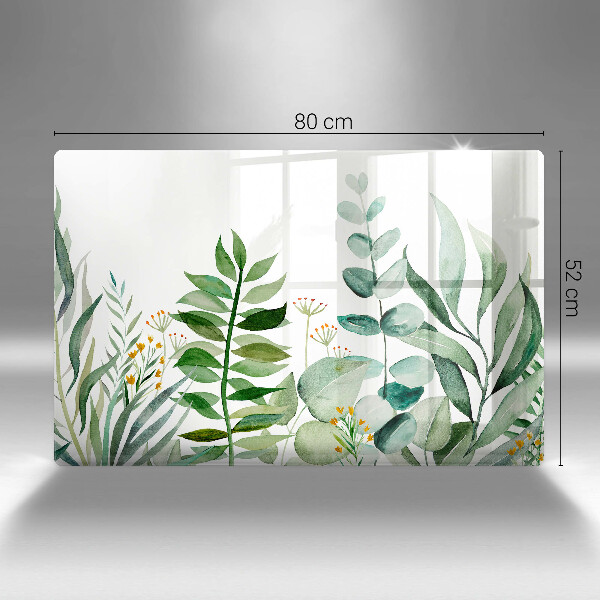 Glas Ceranfeldabdeckung Illustration der Pflanzenblätter