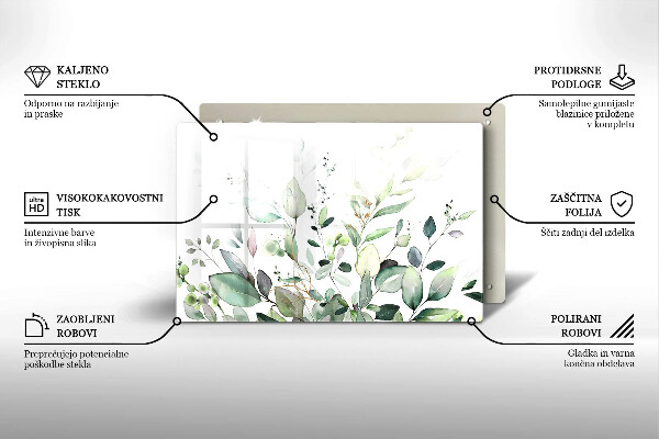 Glas Ceranfeldabdeckung Aquarellpflanzen