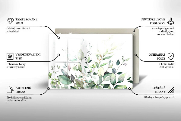 Glas Ceranfeldabdeckung Aquarellpflanzen