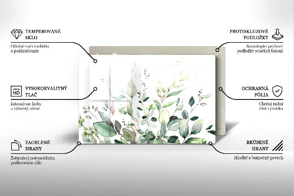 Glas Ceranfeldabdeckung Aquarellpflanzen