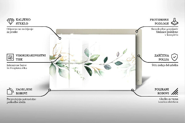 Glas Ceranfeldabdeckung Aquarellblätter