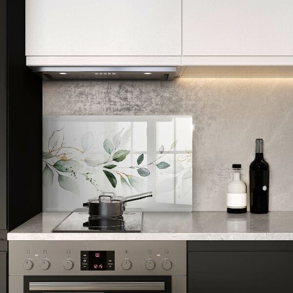 Glas Ceranfeldabdeckung Aquarellblätter