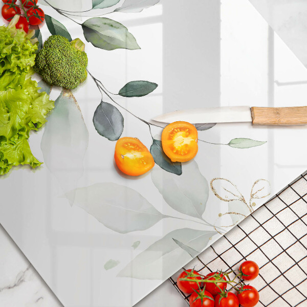 Glas Ceranfeldabdeckung Aquarellblätter