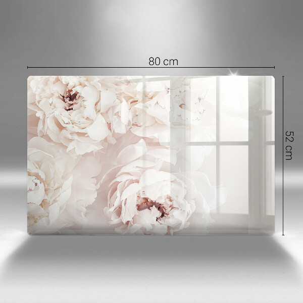 Glas Ceranfeldabdeckung Pastellfarbene Pfingstrosen