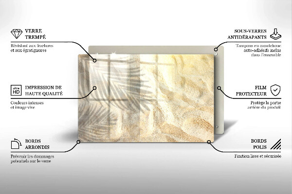 Glas Ceranfeldabdeckung Palmblätter und Sand