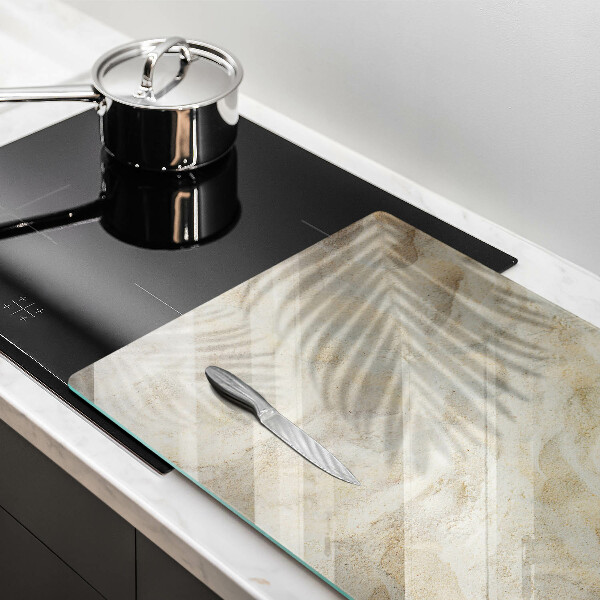 Glas Ceranfeldabdeckung Palmblätter und Sand