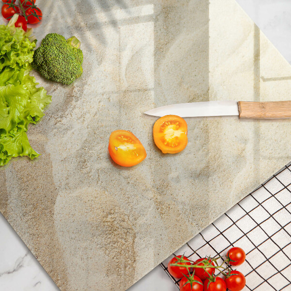 Glas Ceranfeldabdeckung Palmblätter und Sand