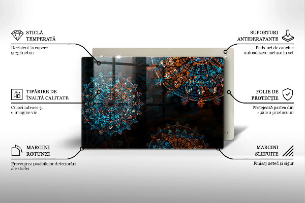 Glas Ceranfeldabdeckung Boho-Vintage-Räder