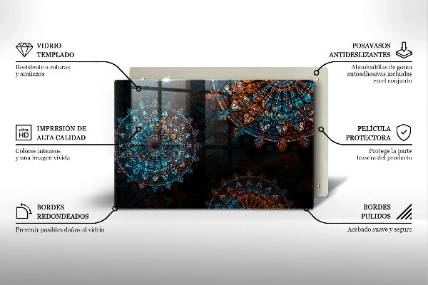 Glas Ceranfeldabdeckung Boho-Vintage-Räder