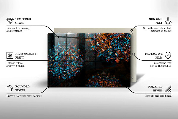 Glas Ceranfeldabdeckung Boho-Vintage-Räder