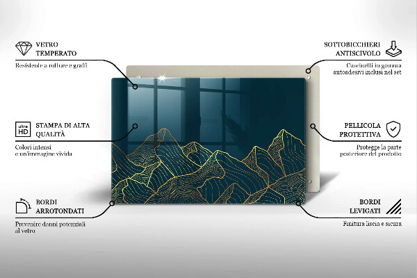 Glas Ceranfeldabdeckung Abstrakte Berge