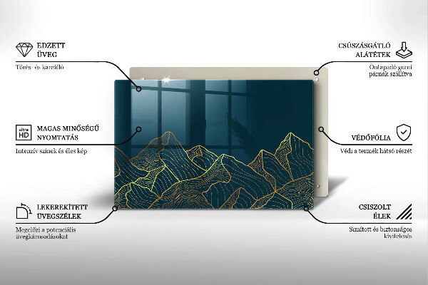 Glas Ceranfeldabdeckung Abstrakte Berge