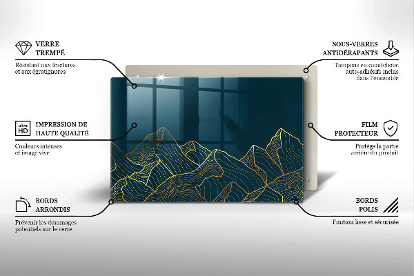 Glas Ceranfeldabdeckung Abstrakte Berge