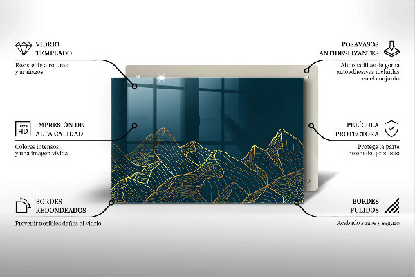 Glas Ceranfeldabdeckung Abstrakte Berge