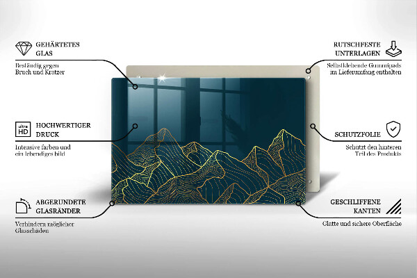 Glas Ceranfeldabdeckung Abstrakte Berge