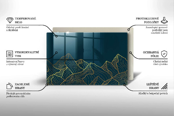 Glas Ceranfeldabdeckung Abstrakte Berge