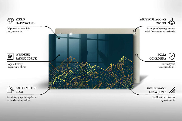 Glas Ceranfeldabdeckung Abstrakte Berge