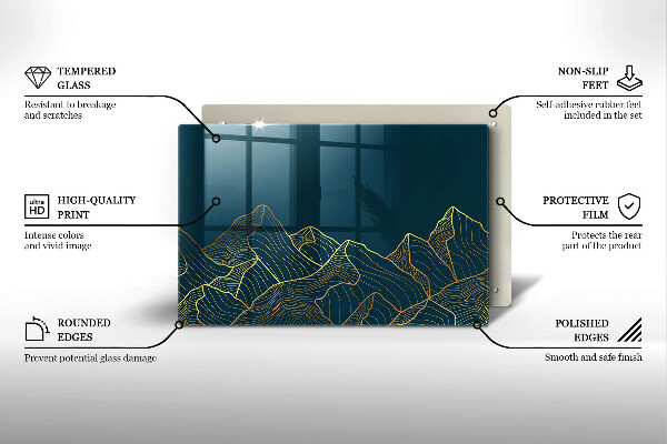Glas Ceranfeldabdeckung Abstrakte Berge