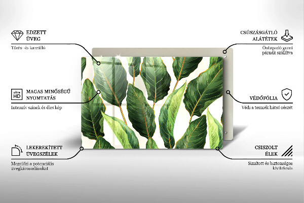 Glas Ceranfeldabdeckung Bananenblätter