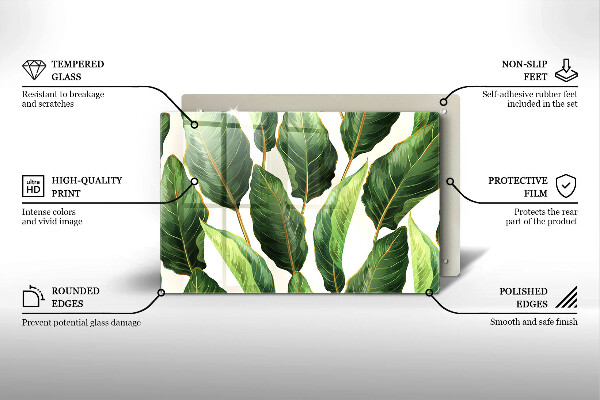 Glas Ceranfeldabdeckung Bananenblätter