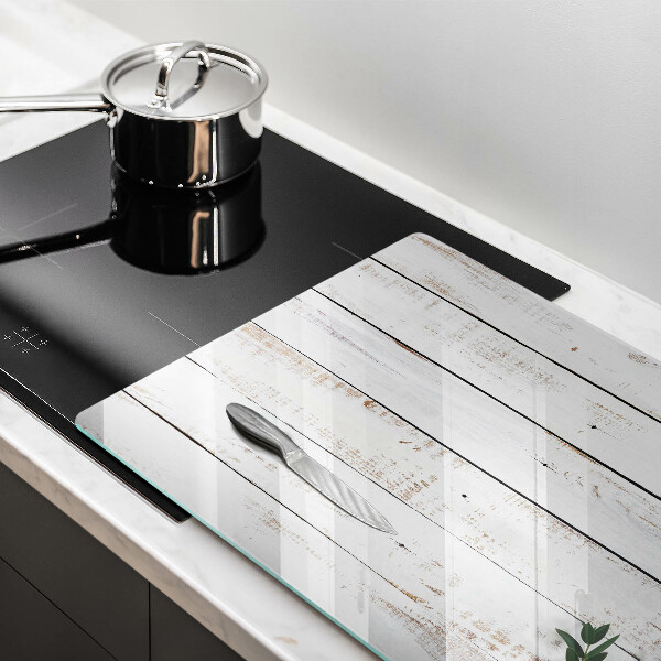 Glas Ceranfeldabdeckung Alte Bretter und Blätter