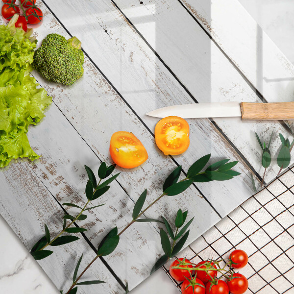 Glas Ceranfeldabdeckung Alte Bretter und Blätter